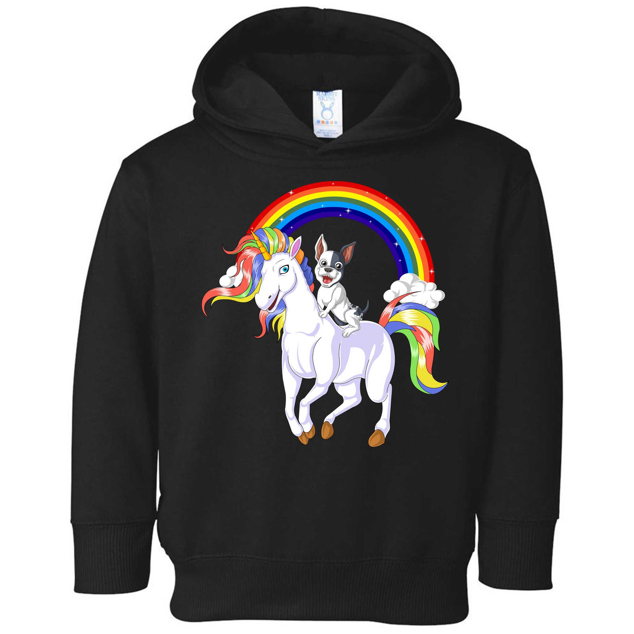 French Bulldog Riding Unicorn Toddler Hoodie