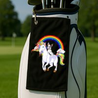 French Bulldog Riding Unicorn Golf Towel