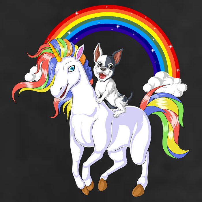 French Bulldog Riding Unicorn Golf Towel