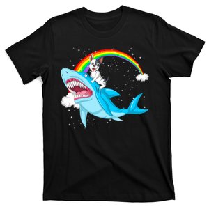 French Bulldog Riding Shark T-Shirt