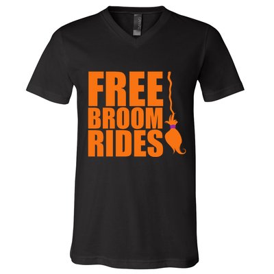 Free Broom Rides V-Neck T-Shirt