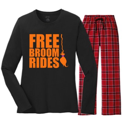 Free Broom Rides Women's Long Sleeve Flannel Pajama Set 