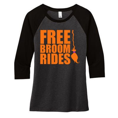 Free Broom Rides Women's Tri-Blend 3/4-Sleeve Raglan Shirt