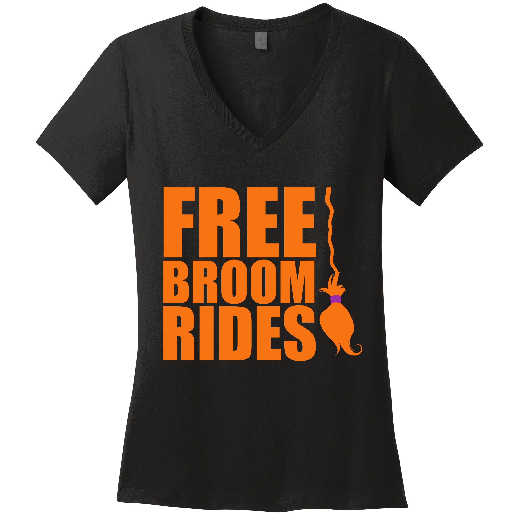 Free Broom Rides Women's V-Neck T-Shirt