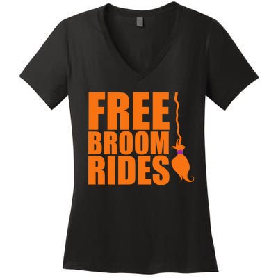 Free Broom Rides Women's V-Neck T-Shirt