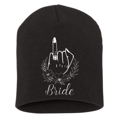 Funny Bride Ring Finger Cute Bachelorette Party Short Acrylic Beanie