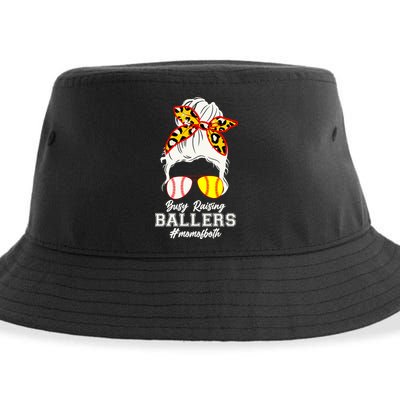 Funny Busy Raising Ballers #Mom Of Both Sustainable Bucket Hat
