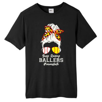 Funny Busy Raising Ballers #Mom Of Both Tall Fusion ChromaSoft Performance T-Shirt