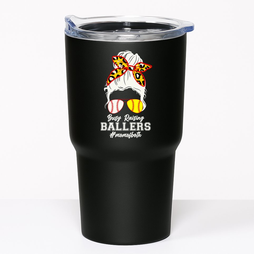 Funny Busy Raising Ballers #Mom Of Both Tumbler