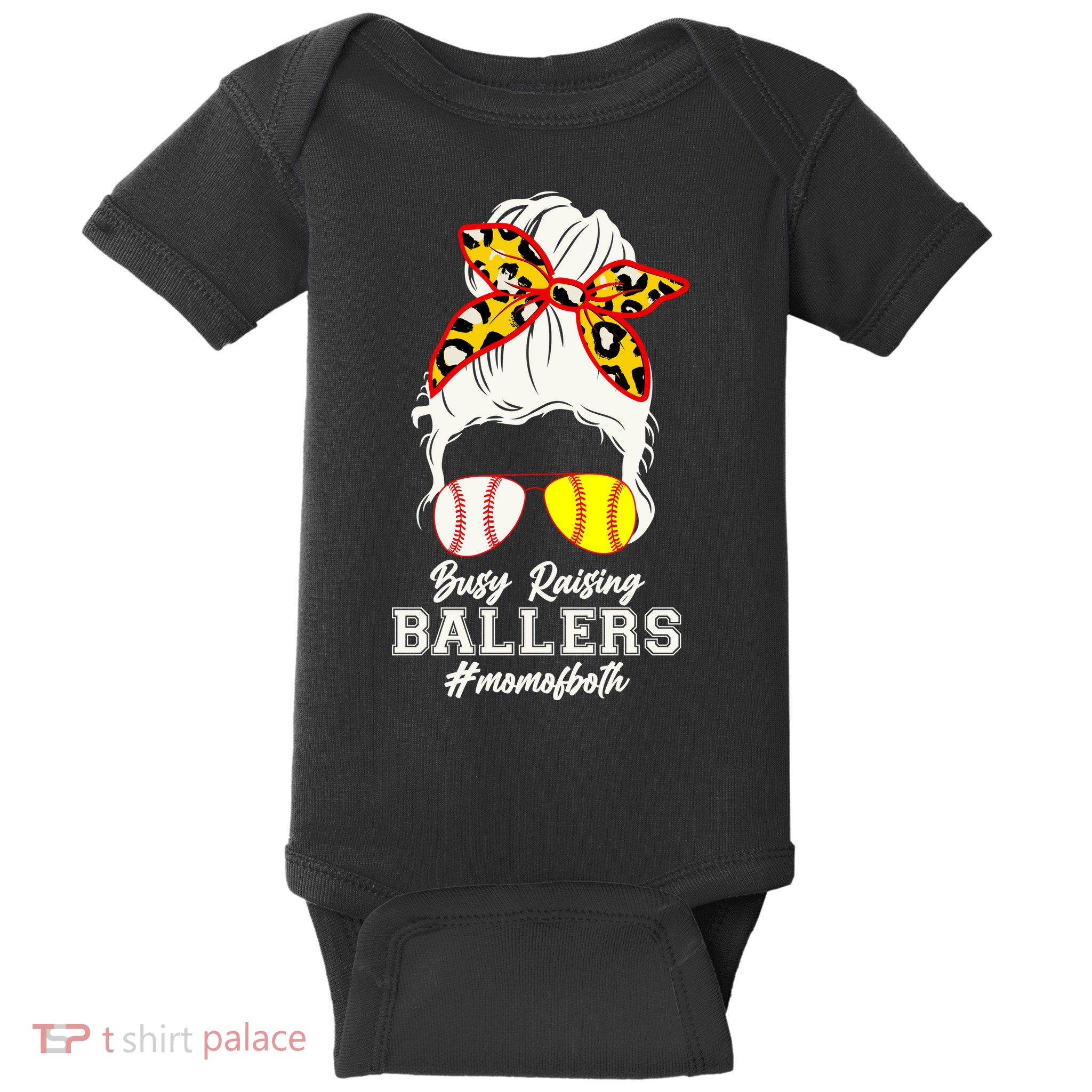 Funny Busy Raising Ballers #Mom Of Both Baby Bodysuit