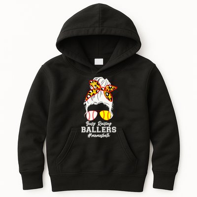 Funny Busy Raising Ballers #Mom Of Both Kids Hoodie