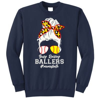 Funny Busy Raising Ballers #Mom Of Both Sweatshirt