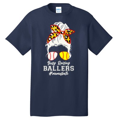 Funny Busy Raising Ballers #Mom Of Both Tall T-Shirt