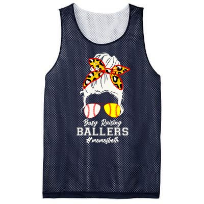 Funny Busy Raising Ballers #Mom Of Both Mesh Reversible Basketball Jersey Tank