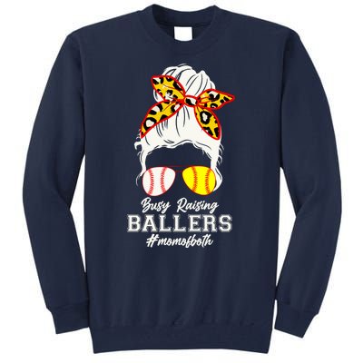 Funny Busy Raising Ballers #Mom Of Both Tall Sweatshirt