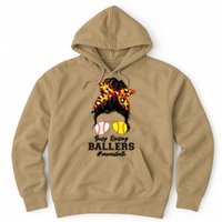 Funny Busy Raising Ballers #Mom Of Both Hoodie