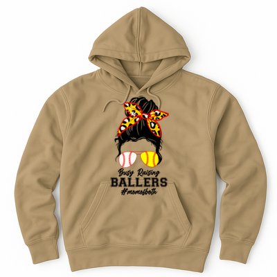 Funny Busy Raising Ballers #Mom Of Both Hoodie