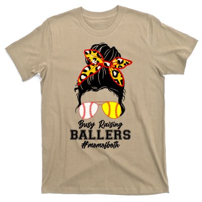 Funny Busy Raising Ballers #Mom Of Both T-Shirt