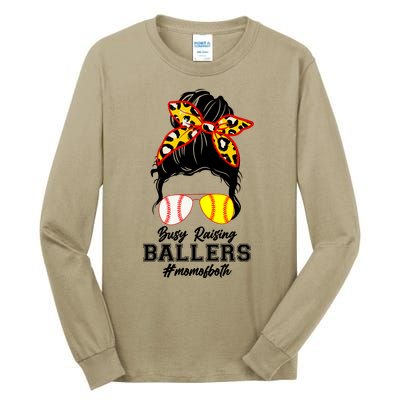 Funny Busy Raising Ballers #Mom Of Both Tall Long Sleeve T-Shirt