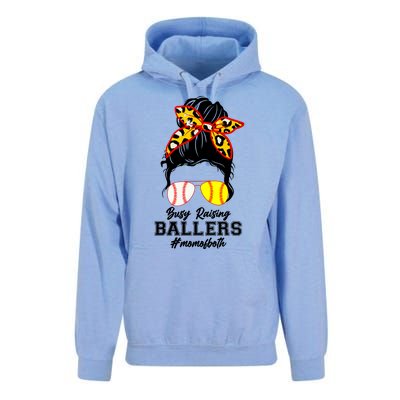 Funny Busy Raising Ballers #Mom Of Both Unisex Surf Hoodie