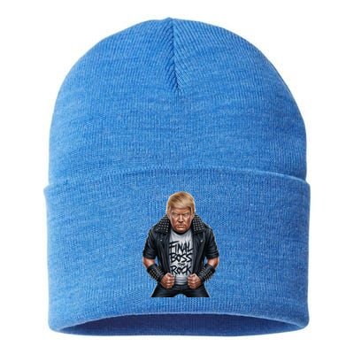 Final Boss Rock Music Wanted Donald Trump 2024 45 47 Electio Meaningful Gift Sustainable Knit Beanie