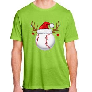 Funny Baseball Reindeer Santa Hat Christmas Holiday Gifts Adult ChromaSoft Performance T-Shirt