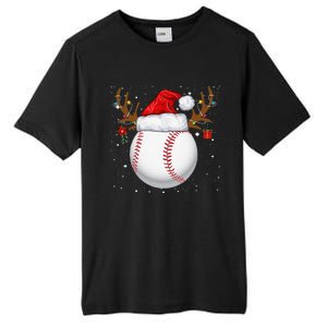 Funny Baseball Reindeer Santa Hat Christmas Holiday Gifts Tall Fusion ChromaSoft Performance T-Shirt