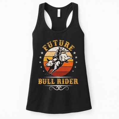 Future Bull Rider Rodeo Bull Riding Vintage Cowboy Womens Tank Top