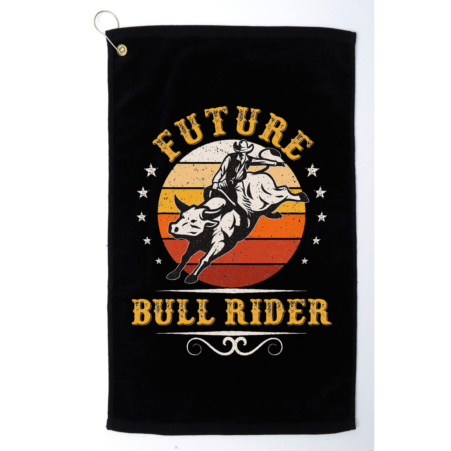 Future Bull Rider Rodeo Bull Riding Vintage Cowboy Golf Towel