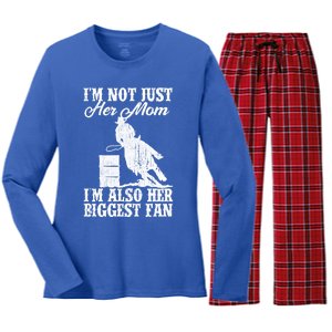 Funny Barrel Racing Gift Horse Riding Moms Cow Gift Women's Long Sleeve Flannel Pajama Set 