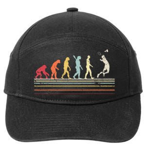 Funny Badminton . Retro Style 7-Panel Snapback Hat