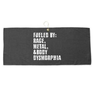 Fueled By Rage Metal And Body Dysmorphia Large Microfiber Waffle Golf Towel