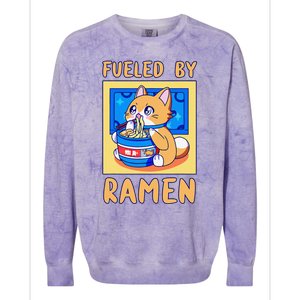 Fueled By Ra Anime Manga Food Cat Funny Kawaii Merch Colorblast Crewneck Sweatshirt