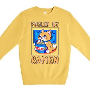 Fueled By Ra Anime Manga Food Cat Funny Kawaii Merch Premium Crewneck Sweatshirt