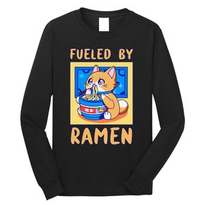 Fueled By Ra Anime Manga Food Cat Funny Kawaii Merch Long Sleeve Shirt