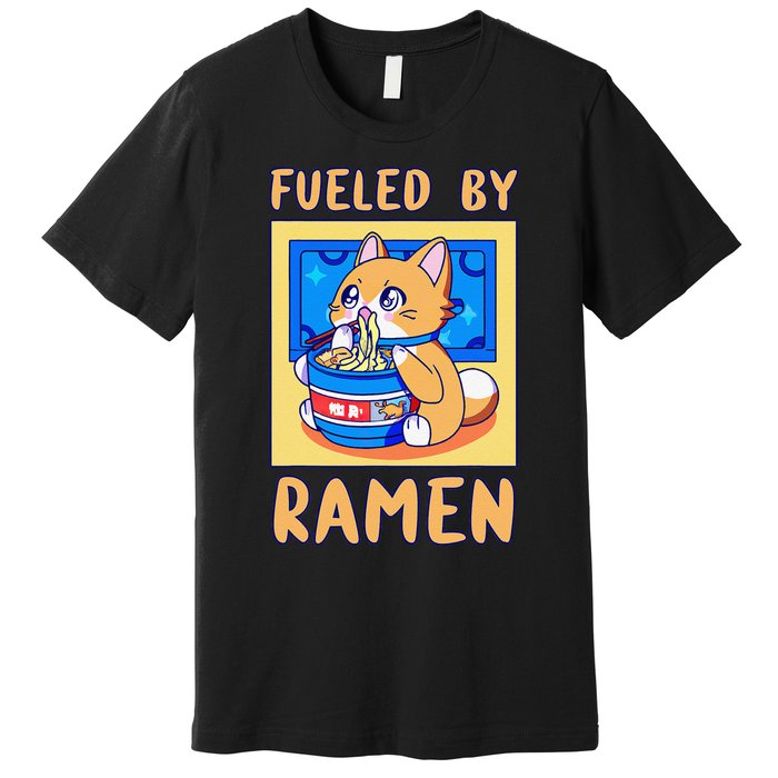 Fueled By Ra Anime Manga Food Cat Funny Kawaii Merch Premium T-Shirt