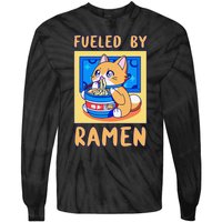 Fueled By Ra Anime Manga Food Cat Funny Kawaii Merch Tie-Dye Long Sleeve Shirt