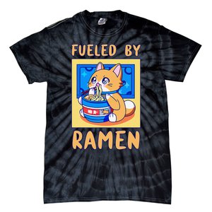 Fueled By Ra Anime Manga Food Cat Funny Kawaii Merch Tie-Dye T-Shirt