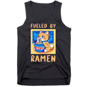 Fueled By Ra Anime Manga Food Cat Funny Kawaii Merch Tank Top