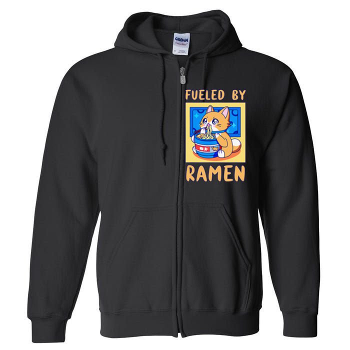 Fueled By Ra Anime Manga Food Cat Funny Kawaii Merch Full Zip Hoodie