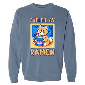 Fueled By Ra Anime Manga Food Cat Funny Kawaii Merch Garment-Dyed Sweatshirt