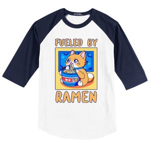 Fueled By Ra Anime Manga Food Cat Funny Kawaii Merch Baseball Sleeve Shirt