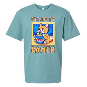 Fueled By Ra Anime Manga Food Cat Funny Kawaii Merch Sueded Cloud Jersey T-Shirt