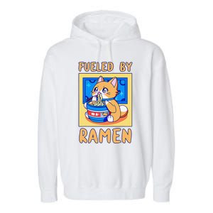 Fueled By Ra Anime Manga Food Cat Funny Kawaii Merch Garment-Dyed Fleece Hoodie