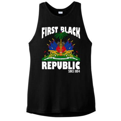 First Black Republic Since 1804 Haiti Heritage Ladies PosiCharge Tri-Blend Wicking Tank