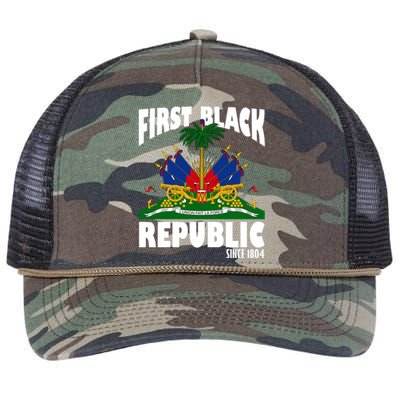 First Black Republic Since 1804 Haiti Heritage Retro Rope Trucker Hat Cap