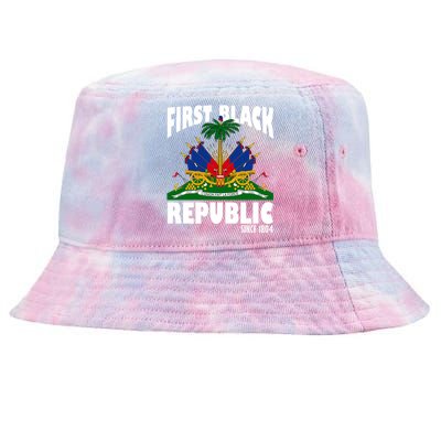 First Black Republic Since 1804 Haiti Heritage Tie-Dyed Bucket Hat