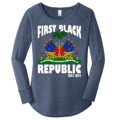 First Black Republic Since 1804 Haiti Heritage Women's Perfect Tri Tunic Long Sleeve Shirt