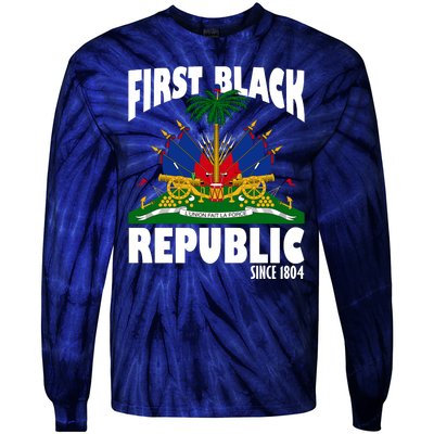 First Black Republic Since 1804 Haiti Heritage Tie-Dye Long Sleeve Shirt