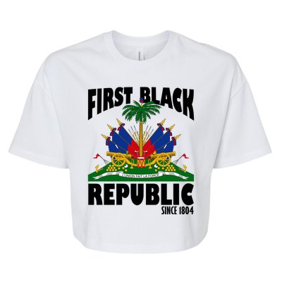 First Black Republic Since 1804 Haiti Heritage Bella+Canvas Jersey Crop Tee